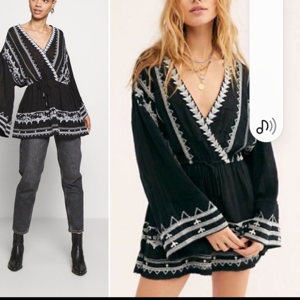 Free People Saffron Embroidered Tunic